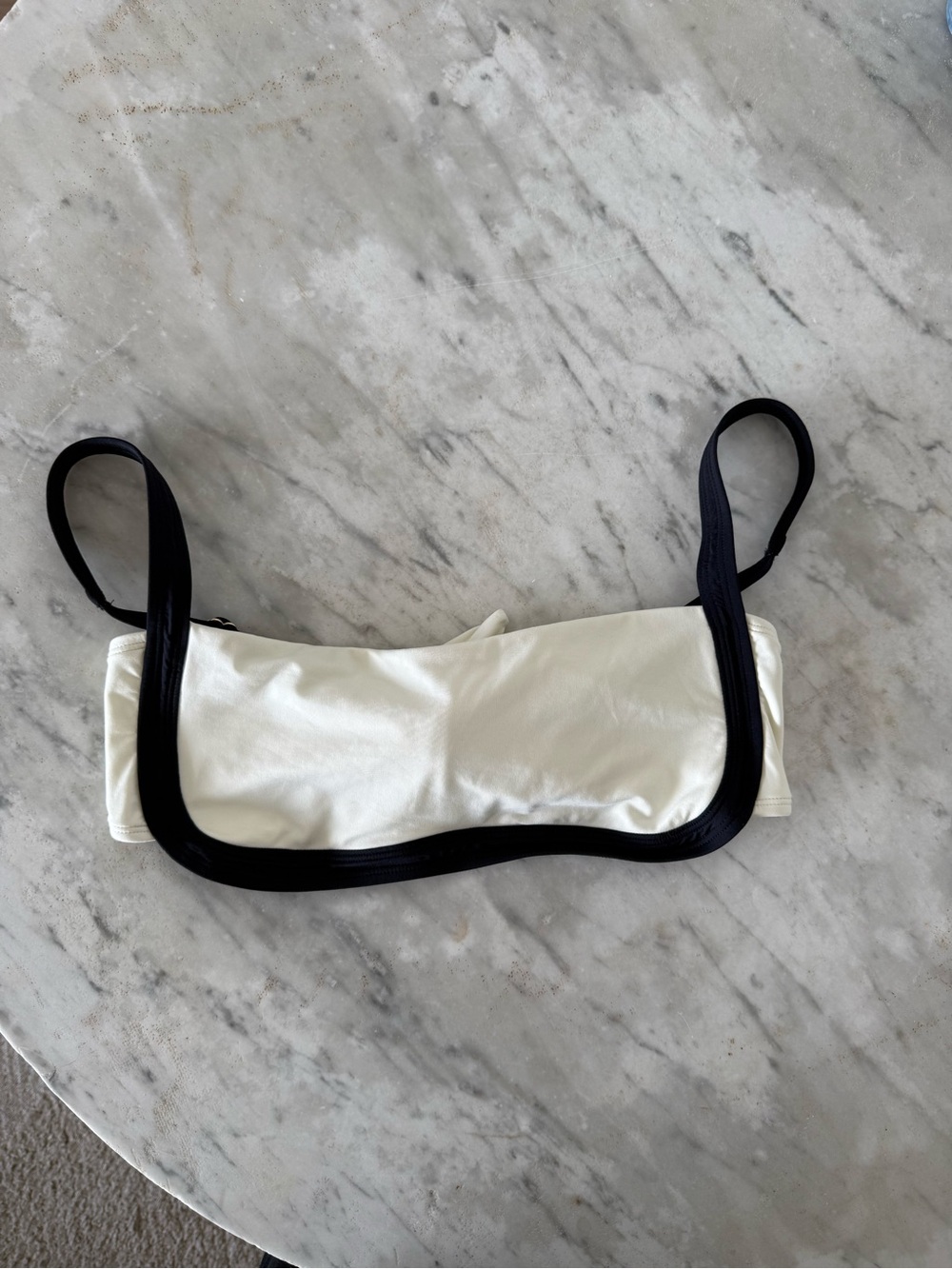 White and Black Bikini Top - Monday Swimwear
